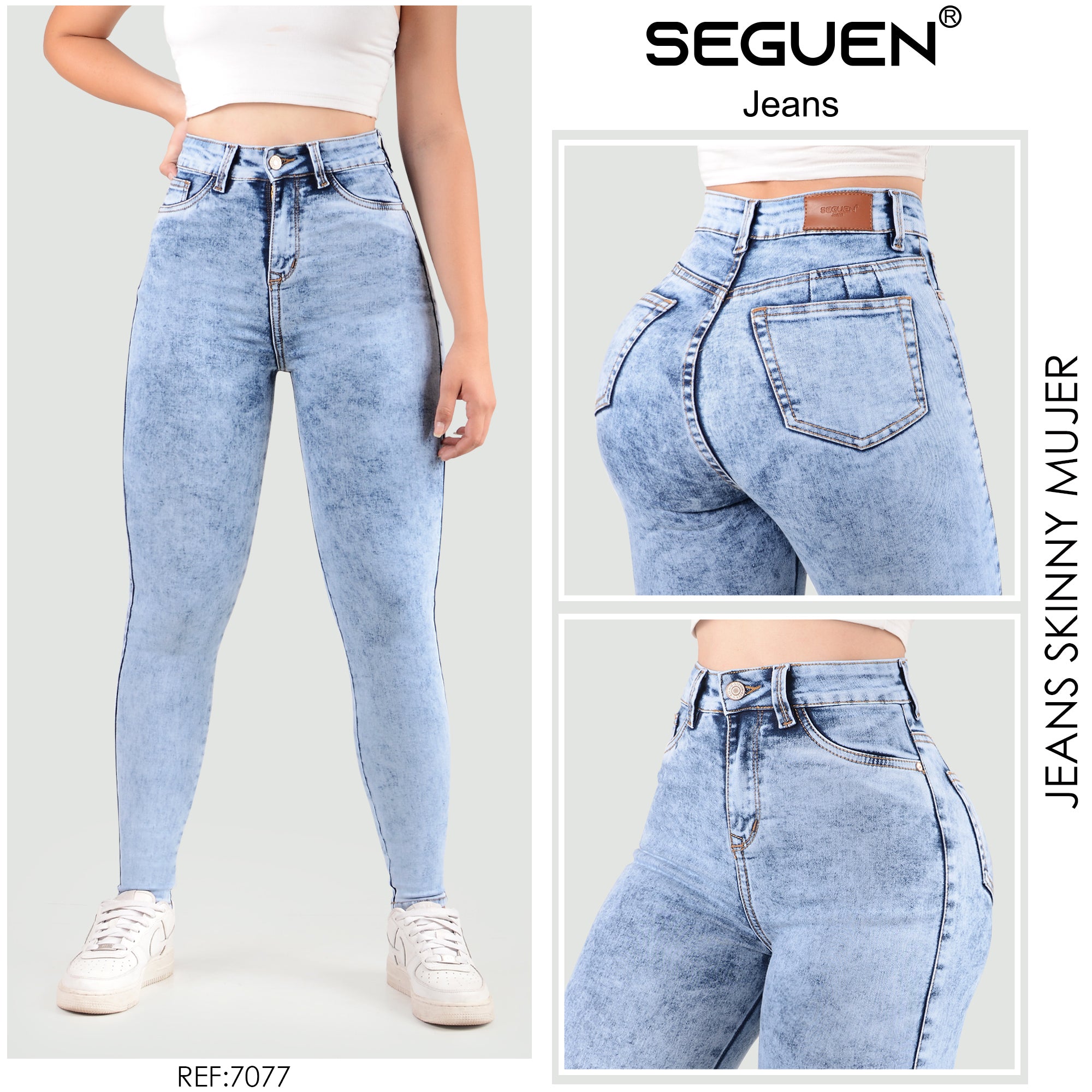 Jeans Mujer skinny Tiro Alto 7077 – SEGUEN JEANS